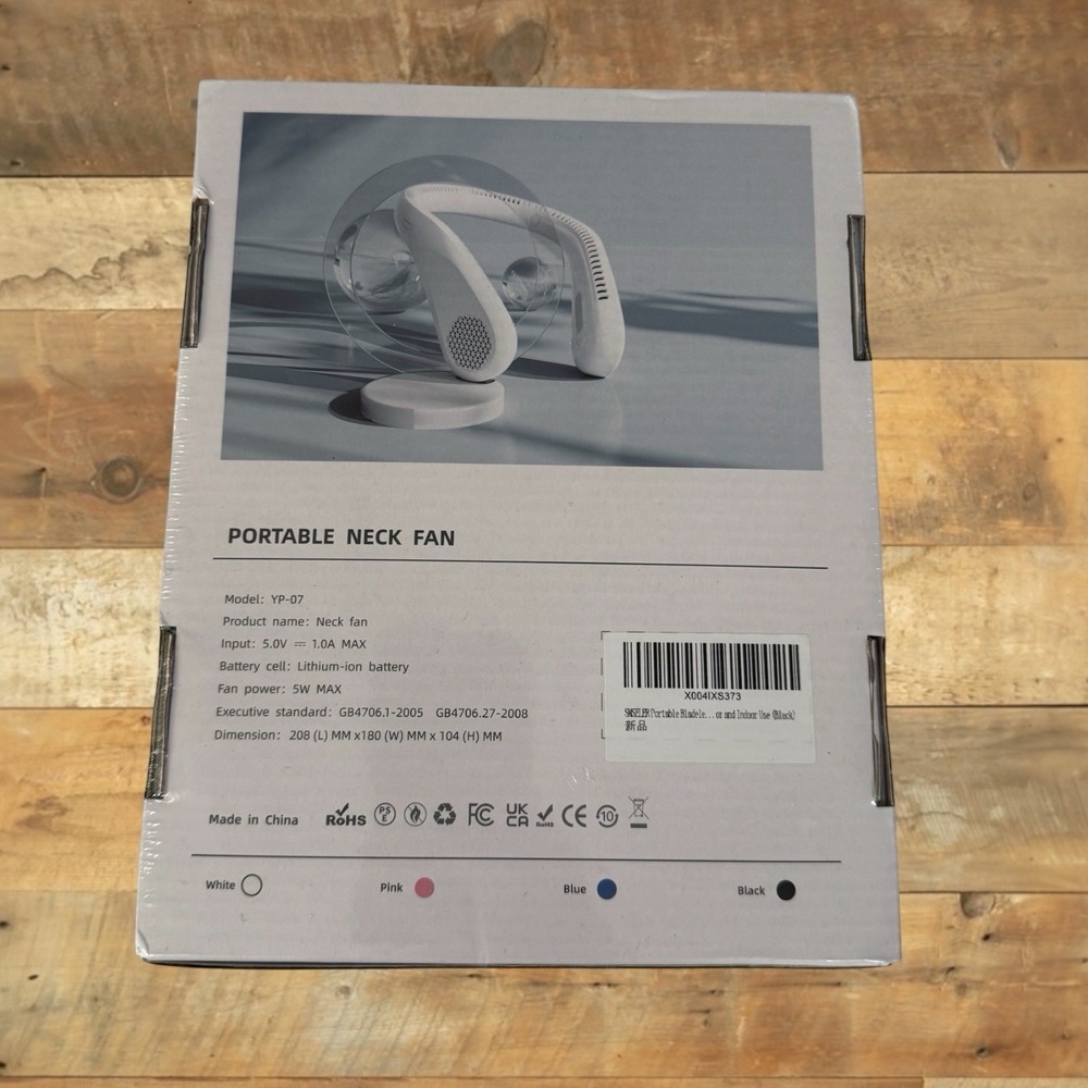 Smseler Portable Safe Bladeless Neck Fan Comfortable Wearing New Sealed, White - Picture 2 of 10